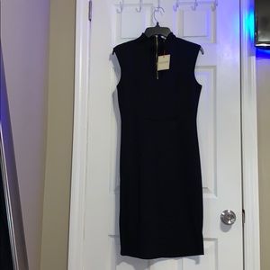 black fitted dress